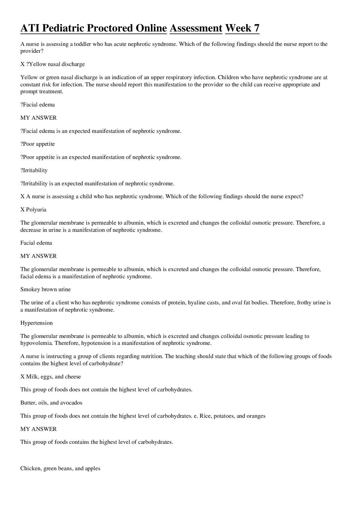 Preview image for ATI Pediatric Proctored Online Assessment Week 7